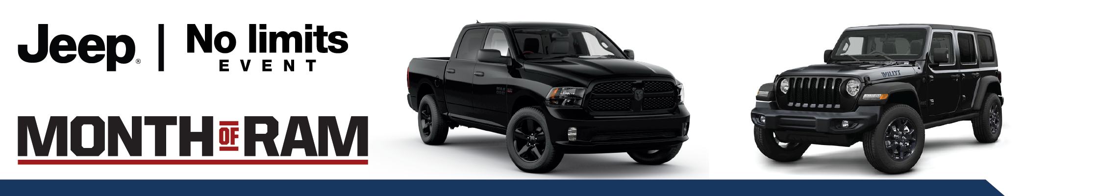 April 2021 Month of the Ram Jeep No Limits Williamson Chrysler Banner