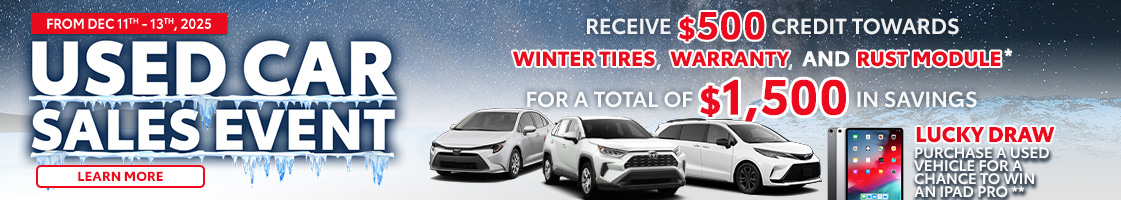 Used Car Sles Event Dec 11th - 13th, 2025. Learn More