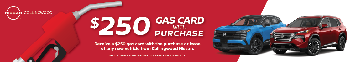 Get a $250 Gas Card with purchase or lease of any new Nissan