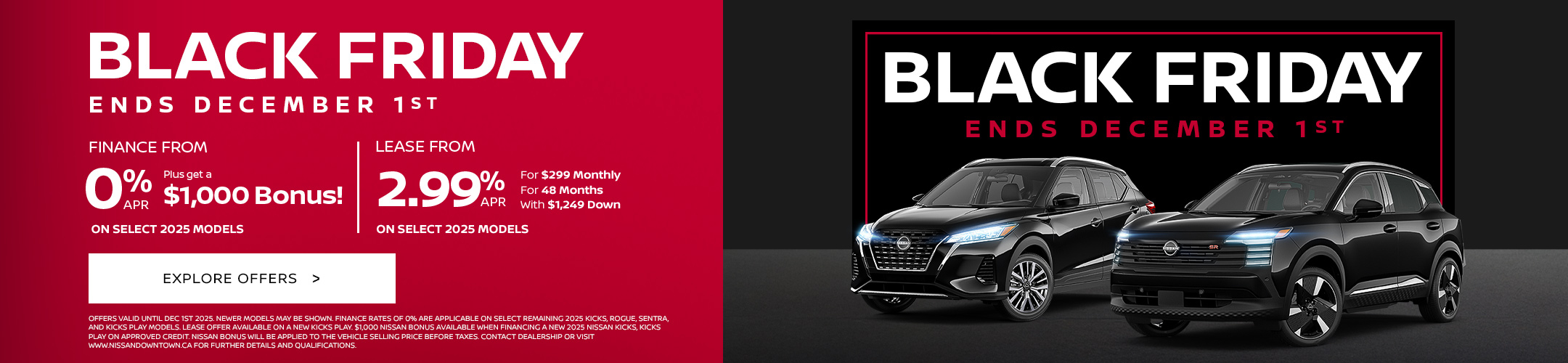Finance from 0% APR on select models at Nissan Downtown.